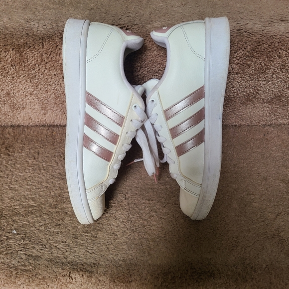 Adidas Grand Court Shoes Pink Stripes 7.5 - Picture 10 of 12